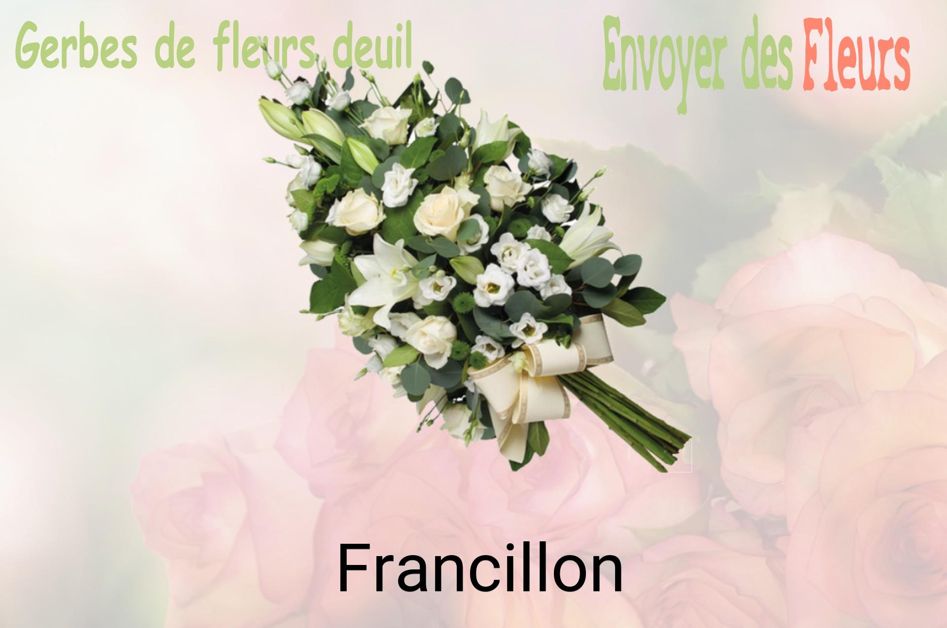 Gerbe de fleurs de deuil livrée à Francillon